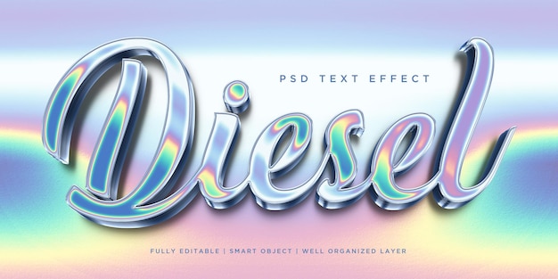 PSD diesel 3d style text effect