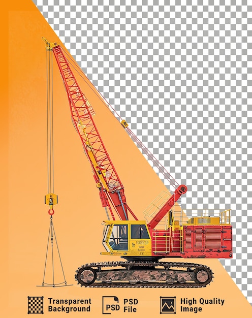 PSD diesel crawler crane isolated on transparent background png