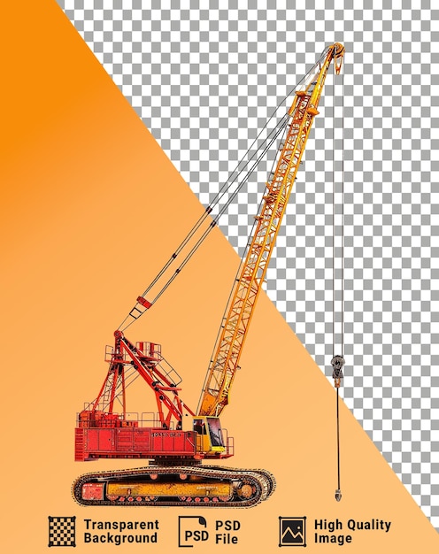 PSD a diesel crawler crane isolated on a transparent background png