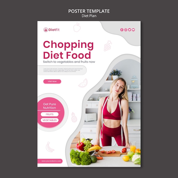 PSD diet plan template flyer