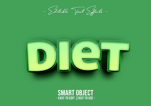 PSD diet-text-style-effect
