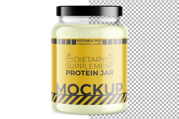 Dietary supplement protein jar mockup