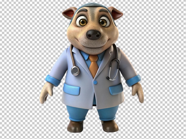 Different animals in a doctor39s costume