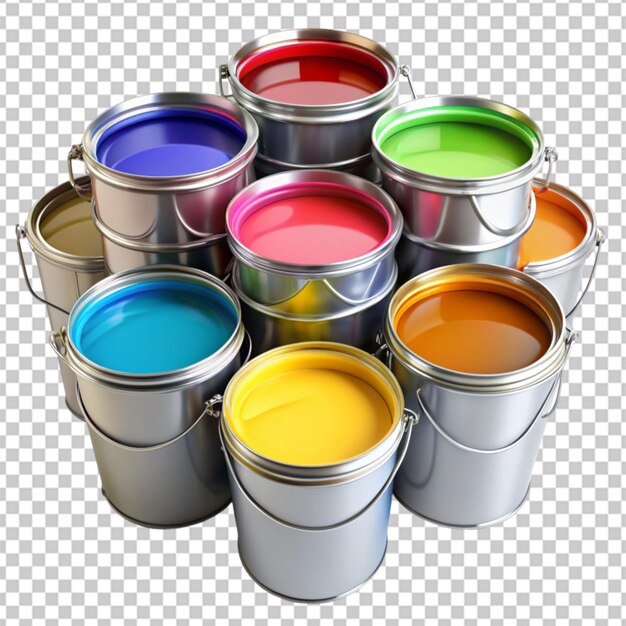 PSD different color paint bucket transparent background