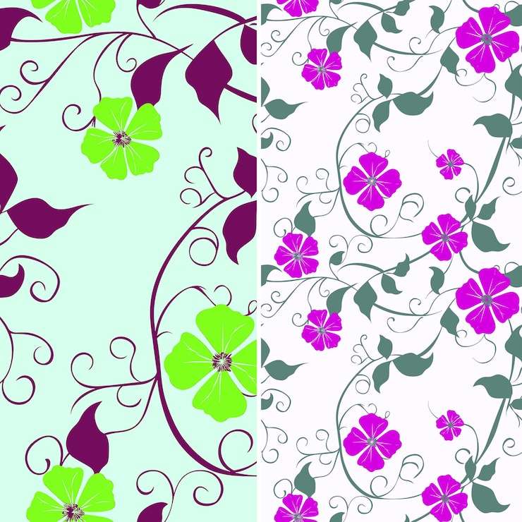 PSD different designs of flowers and leaves on a white background