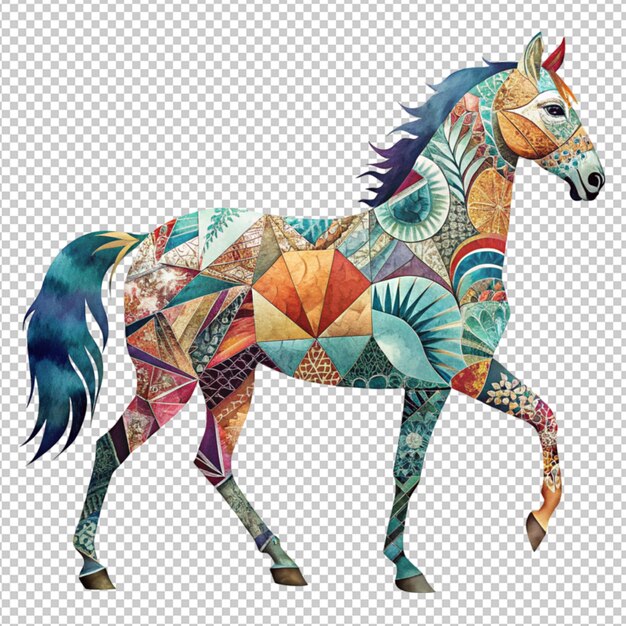 PSD different pattern horse on transparent background