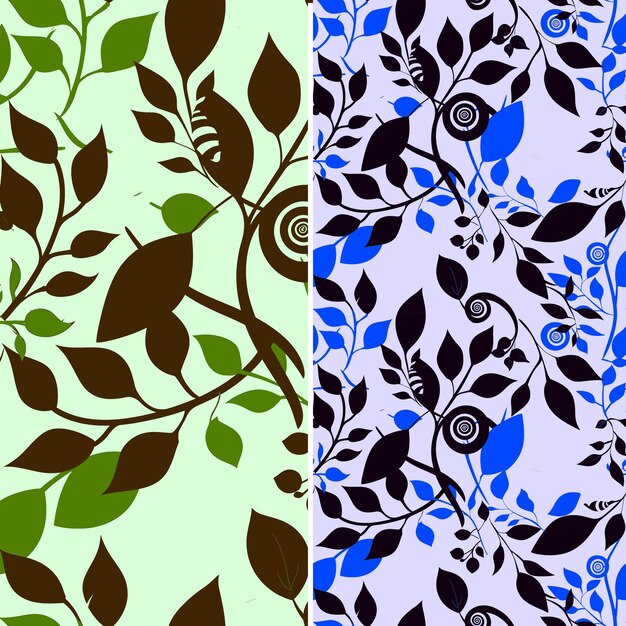 PSD different patterns of different colors and shapes including the leaves and flowers