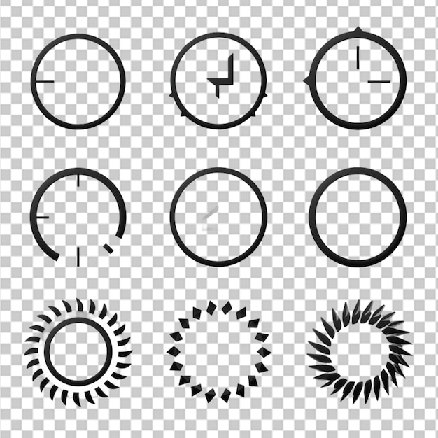 PSD different round loaders flat icon set