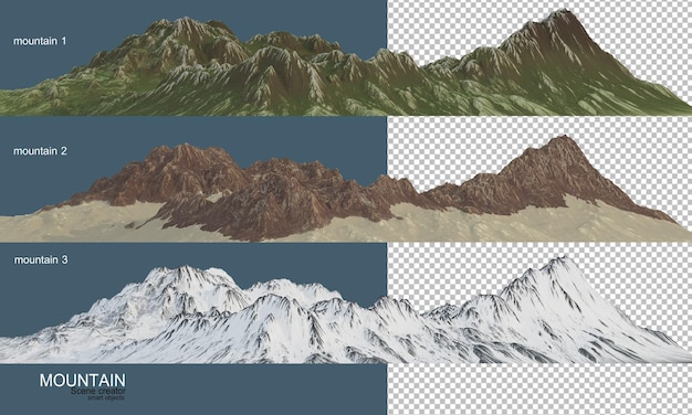 PSD different seasons mountains