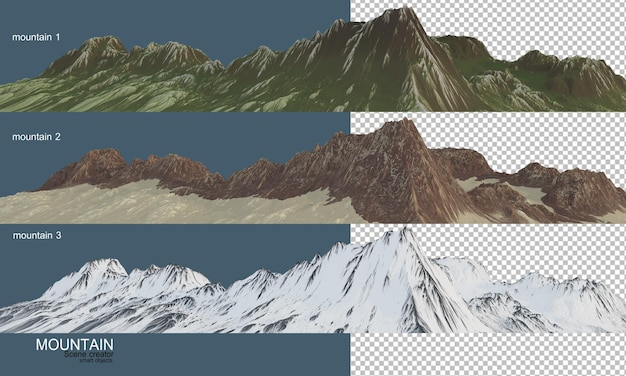 PSD different seasons mountains