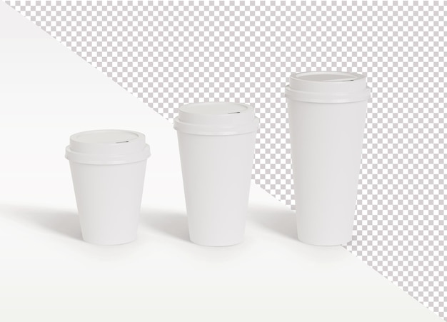 different sizes of paper cups without sleeve