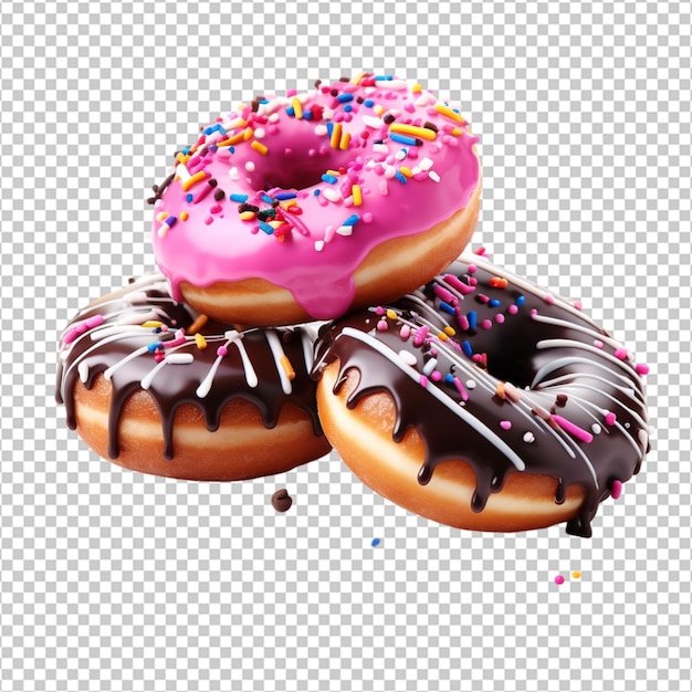 PSD different types of donut png