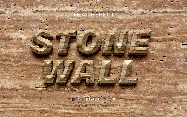 PSD different wall textures text effect