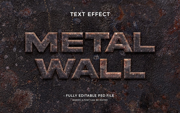 PSD different wall textures text effect