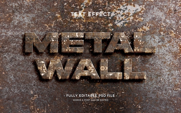 PSD different wall textures text effect