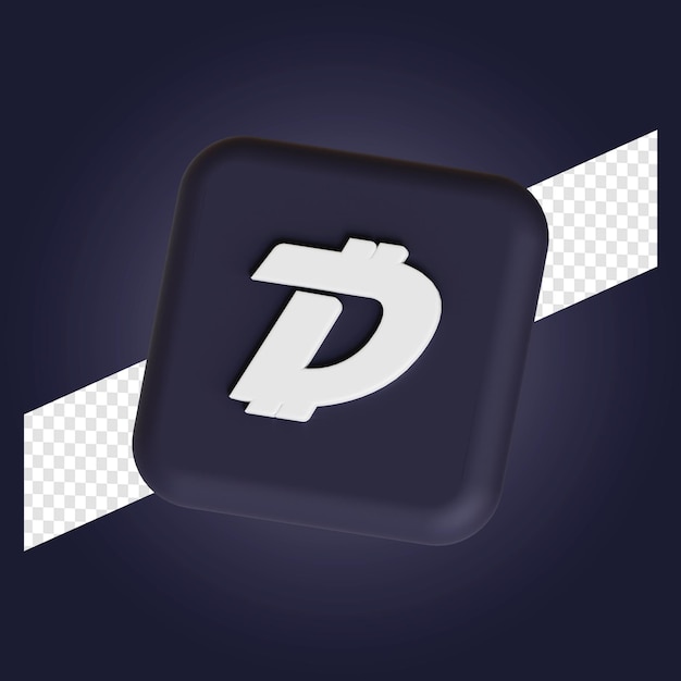 Digibyte cryptocurrency symbool logo 3d illustratie