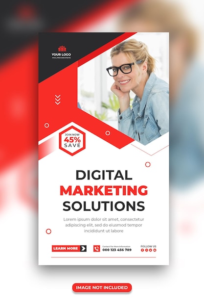 Digitaal marketingbureau instagram-verhaal of zakelijke sociale media-verhaalsjabloonontwerp