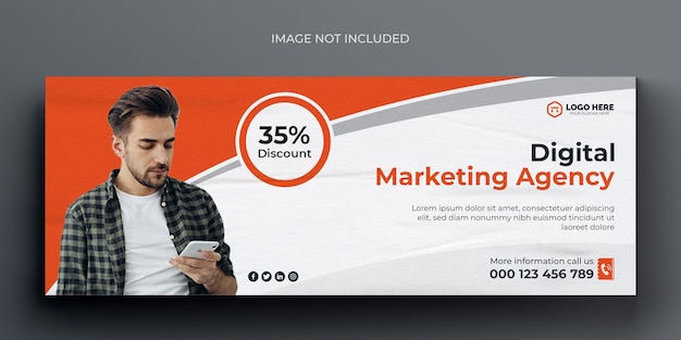 Digitaal marketingbureau sociale media webbanner flyer en Facebook-omslagfoto ontwerpsjabloon