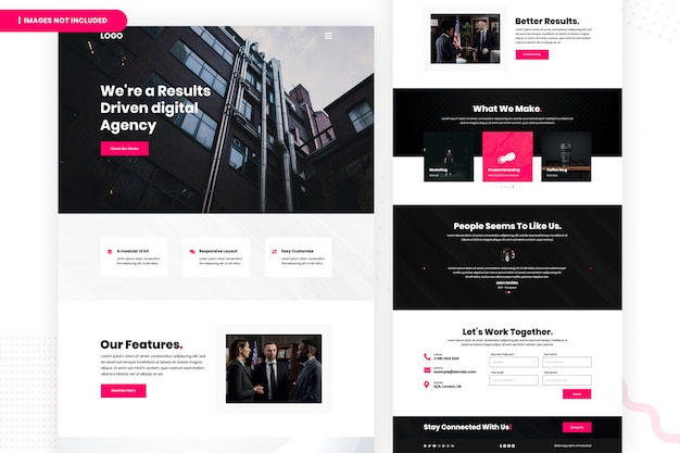 PSD digital agency landing page template