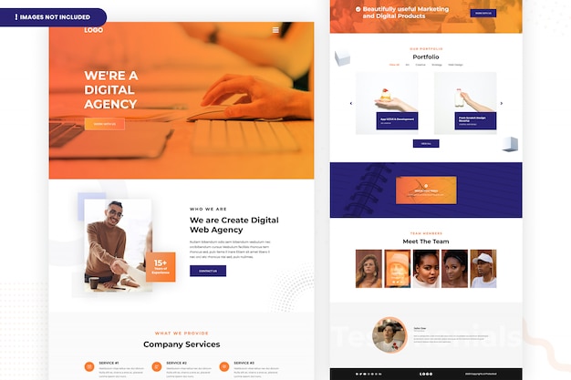 PSD digital agency landing page