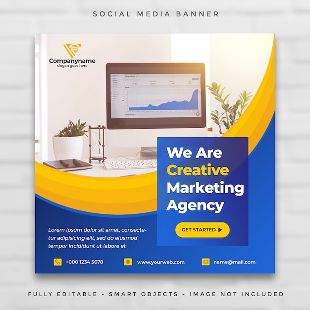 PSD digital agency marketing square social media post