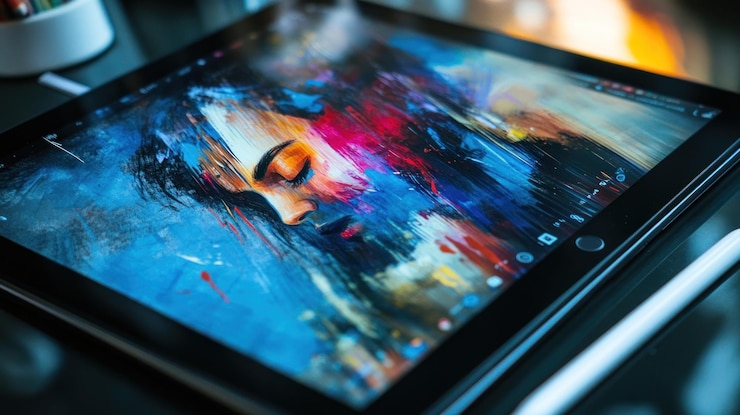 PSD digital art of a colorful abstract portrait