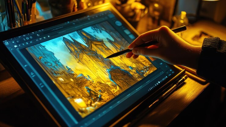 PSD digital art creation on a tablet