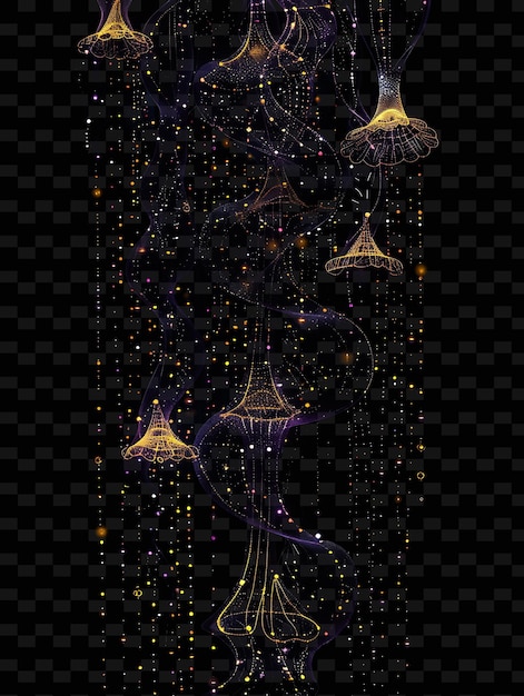 Un'arte digitale di una galassia con un albero e stelle su di essa