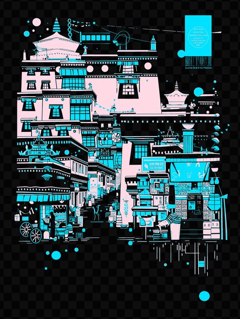 PSD a digital art illustration of a city