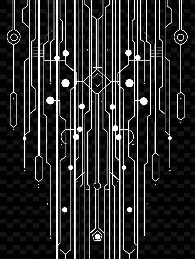 PSD a digital art print of a black and white abstract design