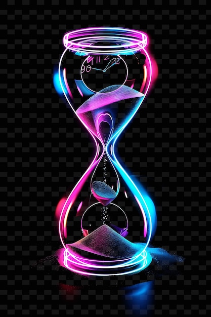 PSD a digital art print of a hourglass with a blue and red and purple color