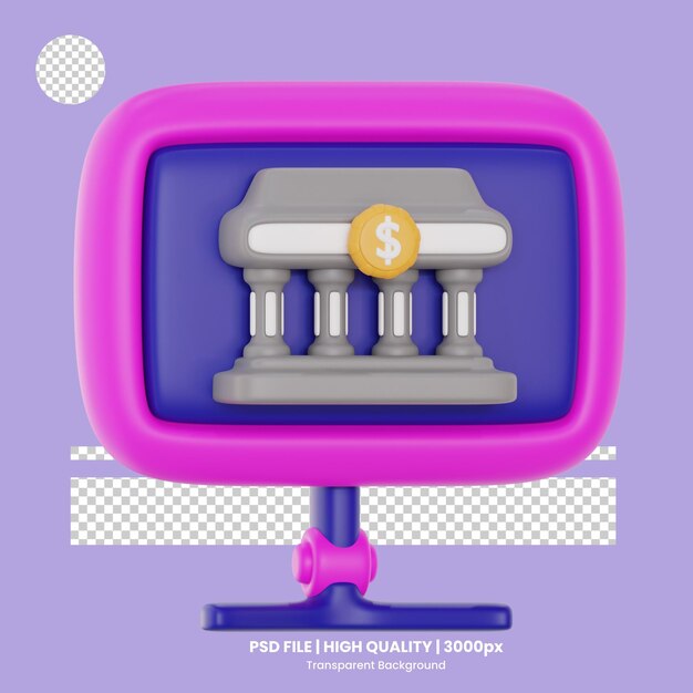 PSD digital bank 3d icon