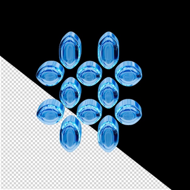 PSD digital blue ice symbol