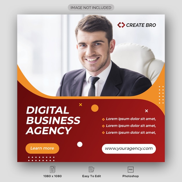 Digital business agency banner template