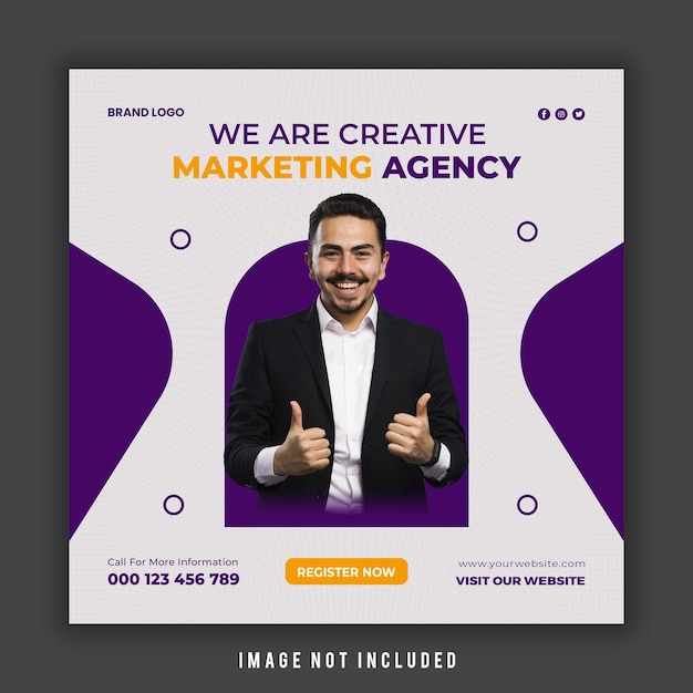Digital business agency and corporate business social media post and banner template premium psd