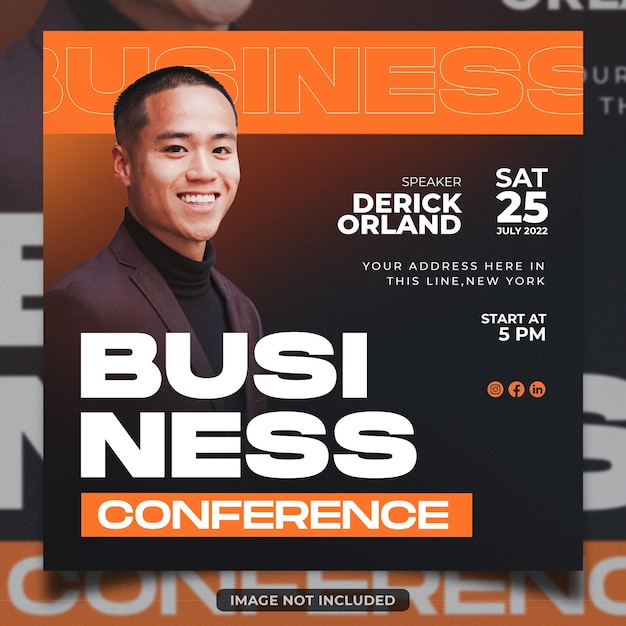 Digital business conference event flyer social media template