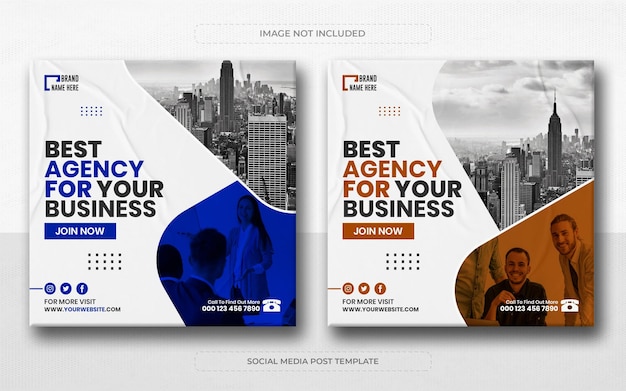 Digital business marketing agency social media post and web banner template
