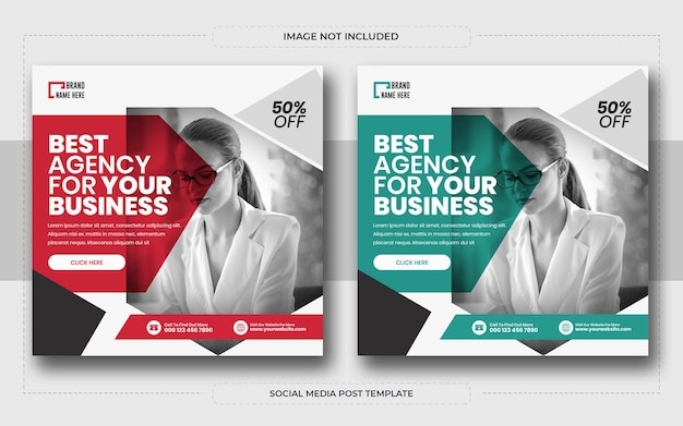 Digital business marketing agency social media post and web banner template