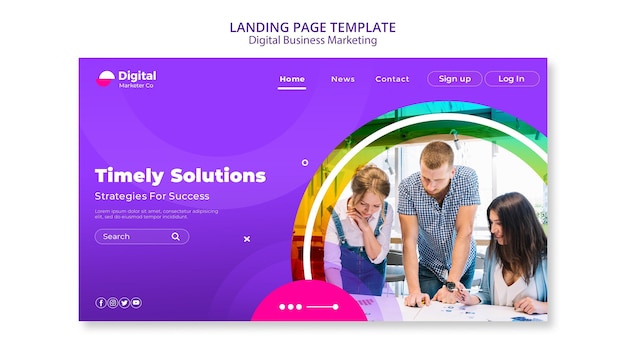 Digital business marketing landing page