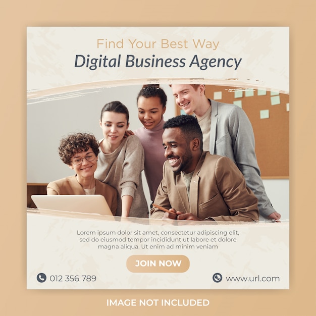 Digital business marketing square banner post template