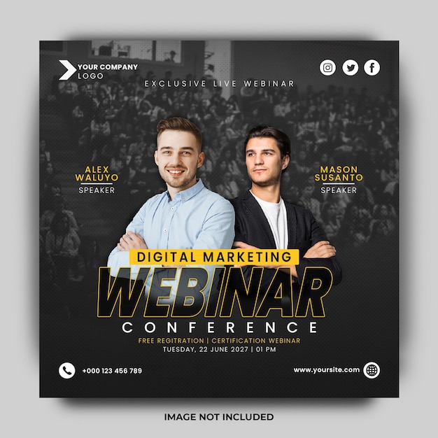 Digital business marketing webinar conference design template