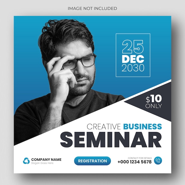 Digital business webinar social media post web banner template