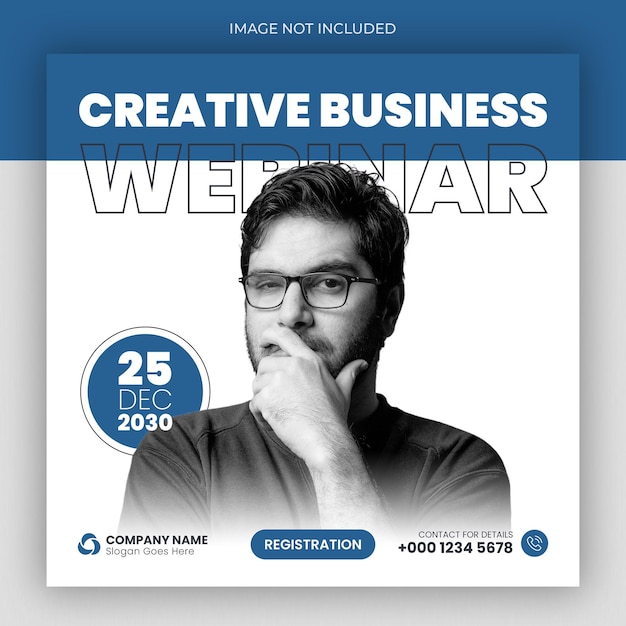 PSD digital business webinar social media post web banner template