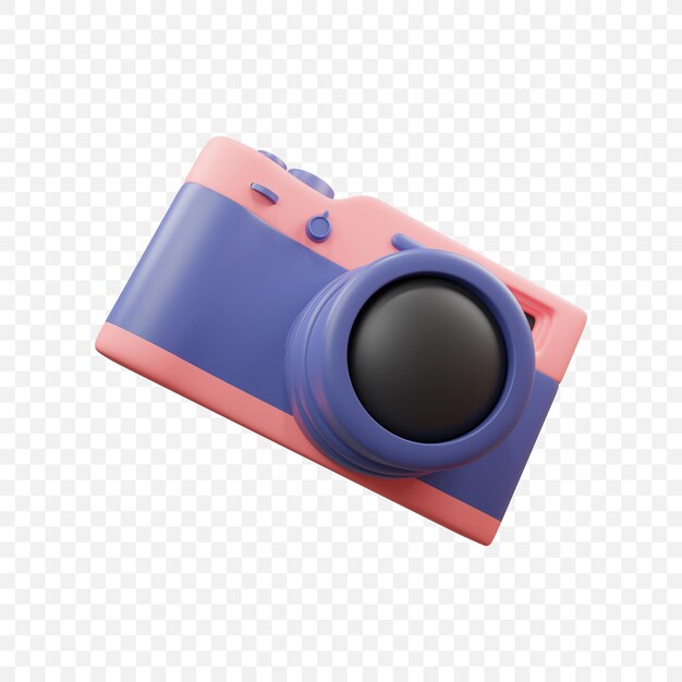 PSD digital camera icon isolated 3d render illustration