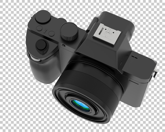 PSD digital camera isolated on transparent background 3d rendering illustration