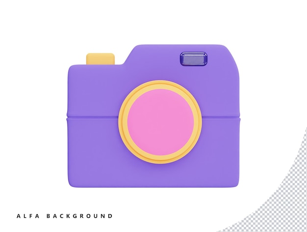 Fotocamera digitale con icona vettoriale 3d cartoon stile minimo