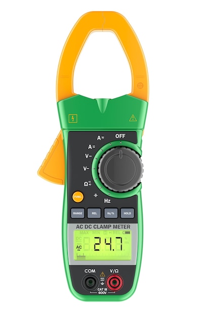 digital clamp meter multimeter 3d rendering isolated on transparent background