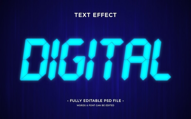 PSD digital clock text effect