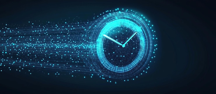 PSD digital clock time concept