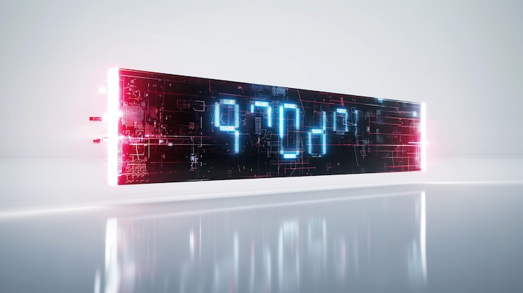 PSD a digital clock with the time of 9 00